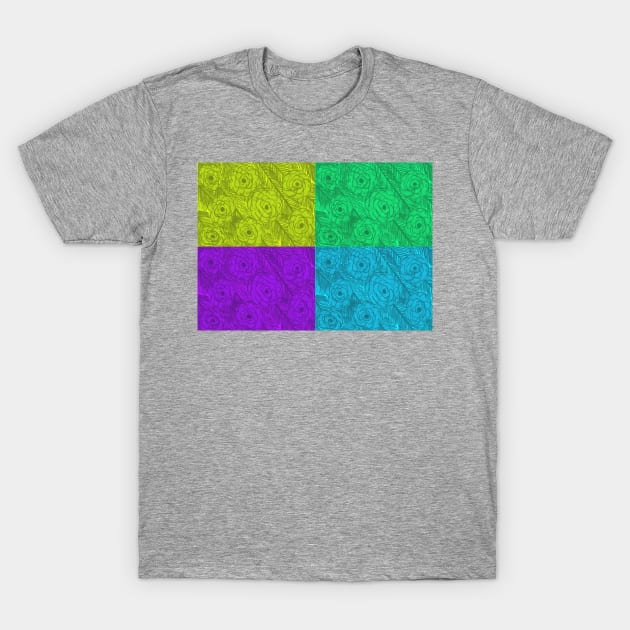 Pop Art Color Block Roses T-Shirt by DanielleGensler